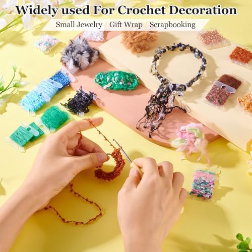 20 Colors Embellishments Assorted Novelty Yarn Odd Crochet Art Yarn Handmade Vintage Textile for DIY Jewelry Making Junk Magazines Coaster Knitting