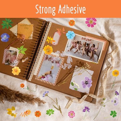 370+ PCS PVC Flower Stickers, Self-Adhesive PVC Greenery Stickers Nature Plant Decals for Scrapbook, Laptop, Journal, DIY Project, Spring Themed Party Decors