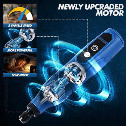 Mini Cordless Rotary Tool 5 Speed and USB Charging Rotary Tool Kit with 110 Accessories, Multi-Purpose 3.7V Power Rotary Tool for Engraving Sanding, Polishing, Drilling, Etching, DIY Crafts