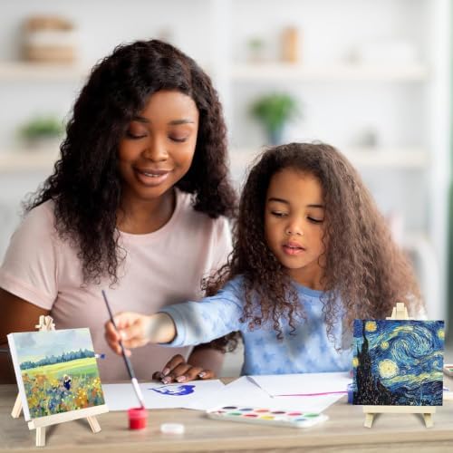 Mini Canvas Paint and Easel 24 Set Art Painting Kits Craft Gift