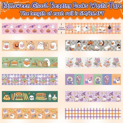 Halloween Ghost Reading Washi Tape for DIY Craft Gift Wrapping