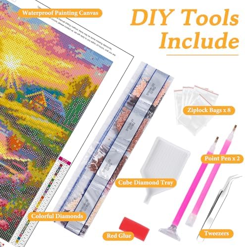 Diamond Art Kits for Adults & Beginners, Sunset Diamond Painting Kit