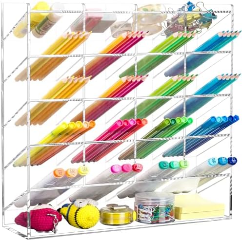 BEYGORM Acrylic Vertical Marker Organizer for 250 Markers, Desk Orgaizer