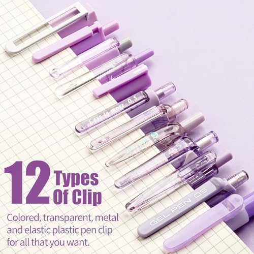 Four Candies Purple Pens, Black Gel Ink, Lavender - 12ct, 0.5mm Fine Point