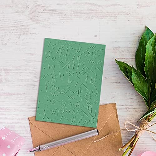 Music Notes Plastic Embossing Folders for Card Making Background Scrapbooking Plastic Template Photo Album Card Paper Handmade DIY Craft Decoration Template Molds