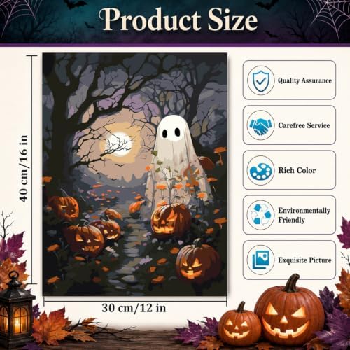 Halloween Paint by Numbers Kit for Adults,Ghost Paint by Number 12x16 in