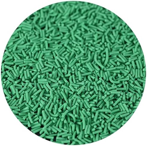 LIKETURE Fake Sprinkles 110g Nonedible Polymer Clay Sprinkles Faux Sprinkle Plastic Sprinkles for Craft Sprinkles Decoration for Resin Filler Slime Add ins Slime Mixed in Shaker Card (Christmas Green)