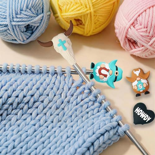 ZZXLLRO 9Pcs Cowboy Knitting Needle Stoppers Silicone Point Protectors Accessories Fit Size 2.5-13 (3mm-9mm) for All Different Needle Materials