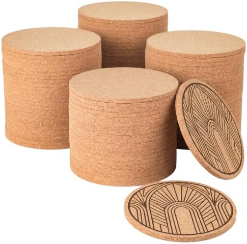 Faithful Panda Cork Coaster Blanks for Laser Engraving 100 Pack 3.5 Inch