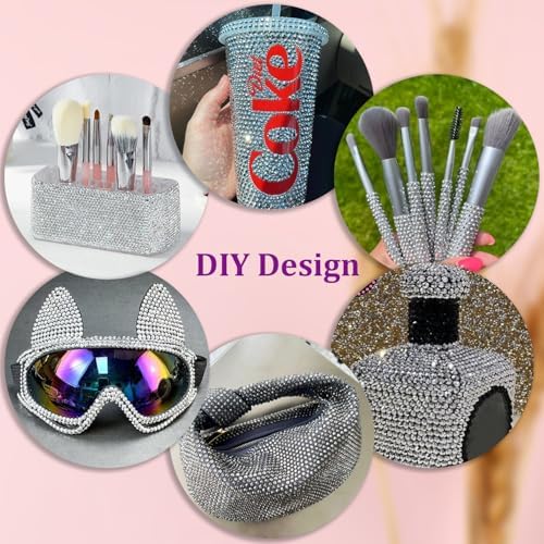 30000Pcs Silver Rhinestones for Bedazzling with B7000 Jewelry Glue, Bedazzler Kit Bulk Flatback Gems, Resin Rhinestones for Crafting Crafts Clothing Shoes Fabric Nail Art Assorted Size 2/3/4/5/6mm