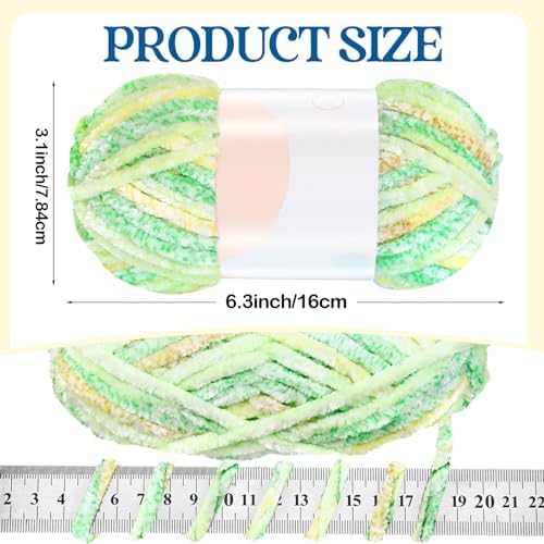 Woanger 20 Skeins Chenille Yarn Bulk for Crochet Knit 2000g, Fresh Color