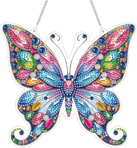 ARPADAMO Butterfly Diamond Art Kits for Adults, Acrylic Hanging Suncatcher