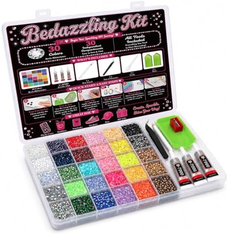 Lizuart Bedazzling Kit, 30000 Pcs Bedazzler Kit with Rhinestones and Tools