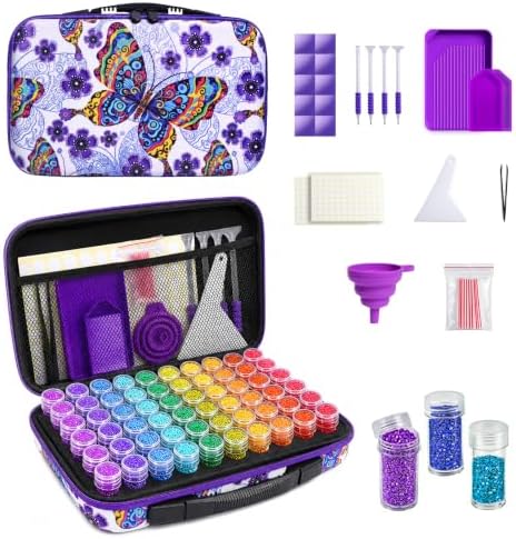ZORETCO Diamond Painting Storage Case, 60 Slots Diamond Art Kits for Adults