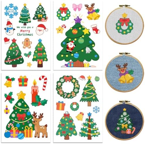 peacoblue Christmas Tree Stick and Stitch Embroidery Patterns