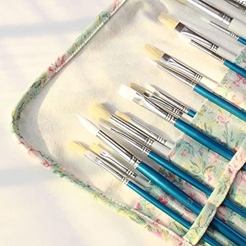 Funny live Paint Brush Holder Art Supplies, Artist Brush Holder & Storage Organizer Roll-Up Case Bag, Protect Acrylic Oil Watercolor Paintbrushes (Pink Rose 20 Slot Pockets)