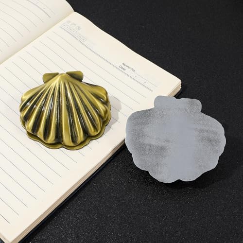 Vintage Shell Metal Binder Clip, Gold Book Clip for Journal & Desk