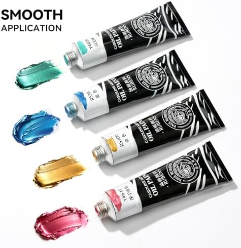 Paul Rubens Metallic Oil Paint Set,9 Colors*60 ml Large Professional Tubes | Oil Based Paint for Canvas Paint, High Saturation and Consistency, Oil Paints Supplies for Artists, Students, Beginners