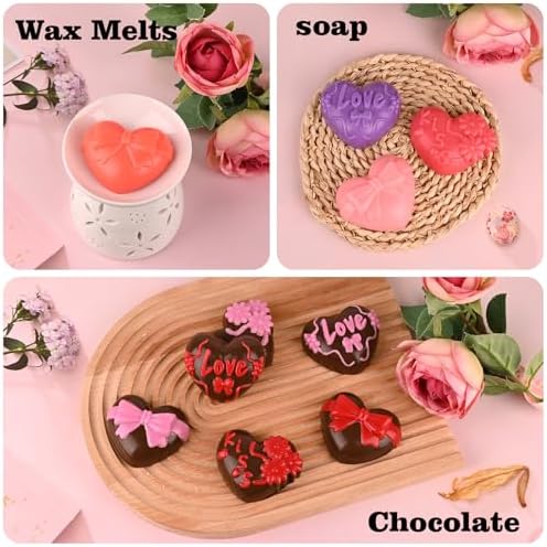 Actvty Heart Shaped Silicone Mold, 2Pcs 6 Holes Heart Molds for Chocolate Muffins Cake Jelly Pudding Handmade Soap Bath Bombs Making