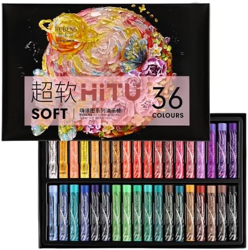 rubens 36 Colors Soft Oil Pastels, Creamy & Easy Blending