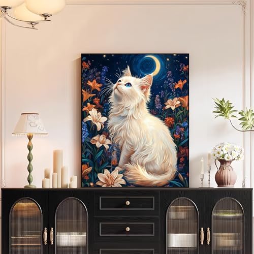 XTCIXAL Cat Paint by Numbers Kit for Adults, 16X20 Inch
