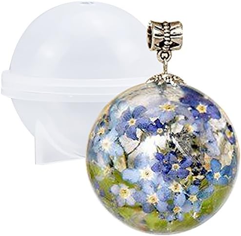 Funshowcase 0.8" Sphere Round Silicone Mold for Resin Epoxy, Jewelry Making, Candle Wax, Homemade Soap, Bath Bomb