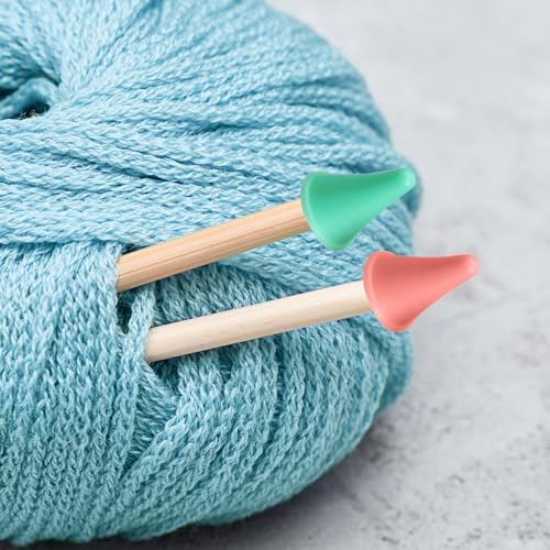 28 Pcs Knitting Needle Stoppers Colorful Knitting Needles Point Protectors 2 Sizes Needle Tip Stoppers Knit Needle Tip Covers Knitting Needles Cap, for Beginners Knitting Craft DIY