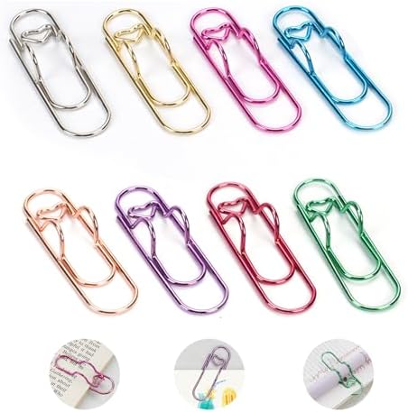 Paperclip Pen Holder for Notebook, 32pcs Metal Pen Clip for Journal