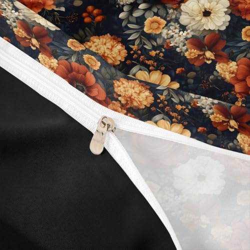 Erosebridal Boho Floral Duvet Cover Queen Size Bohemian Flower Botanical Bedding Set for Adults Teens Women Rustic Farmhouse Floral Comforter Cover Abstract Flowers Bedclothes Room Decor