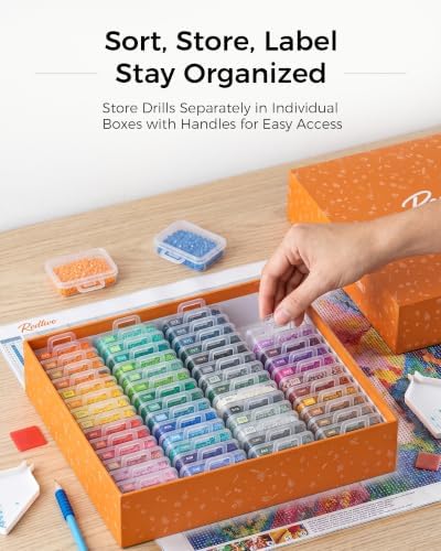 Redtwo 60pcs 2026 Version Diamond Painting Storage Container