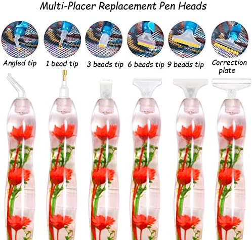 Praise V Do Diamond Painting Pen,Diamond Art Pen,Diamond Painting Pen Kit Tool Accessories Stylus Drill Pen for Diamond Painting Nail Art Cell Phone Decoration Diamond Art 3RedFlowers