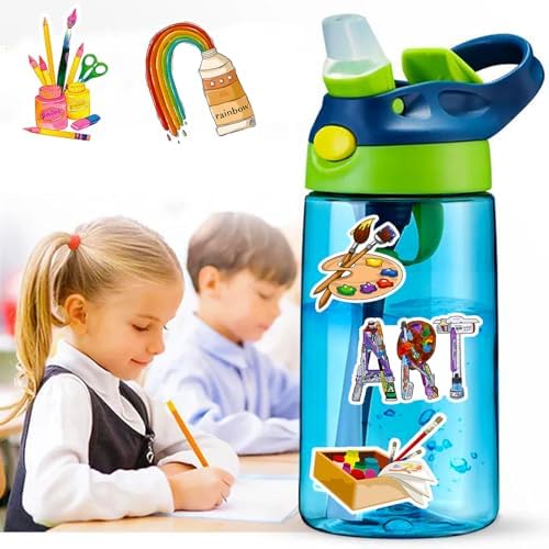 Art Painting Stickers, 100Pcs Paint Palette Stickers Paint Brushes Sticker Pigment Stickers Decals for Laptop Water Bottles Skateboard Luggage Computer, Gifts for Kids Girls Teens