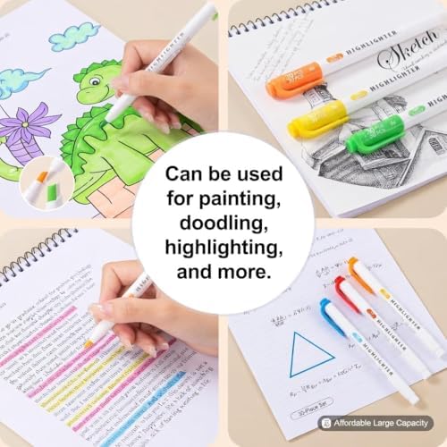 15 Count Dual-Tip Highlighters, Pastel Colors Fine & Bold Tip, Quick-Dry Non-Bleeding Highlighter Markers for Bible Journaling,School,Office,Notes (15 colors highlighters - Iridescent Color)