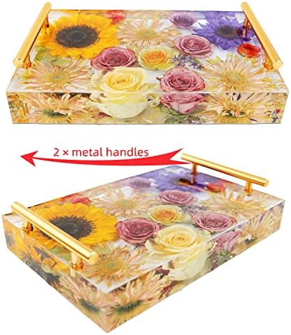 Resin Tray Molds Silicone, 13.5" Large Deep Rectangle Molds for Resin with 4pcs Coasters Mold, Epoxy Casting Molds for DIY Flowers Preservation Art Making Home Décor