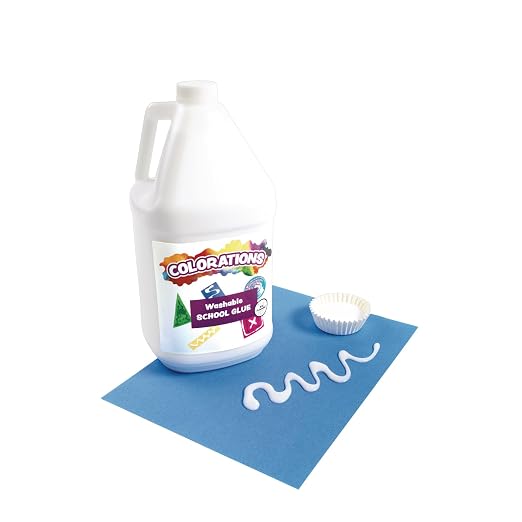 Colorations Washable White Glue - 1 Gallon, Dries Clear, Ideal for Crafts, School, Home & Office Use, Non-Toxic, Perfect for Craft Projects & Homeschool