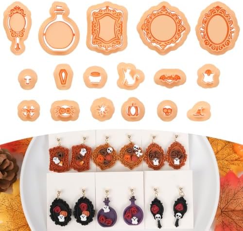 Puocaon Halloween Frame Polymer Clay Cutters for Jewelry Earring Making