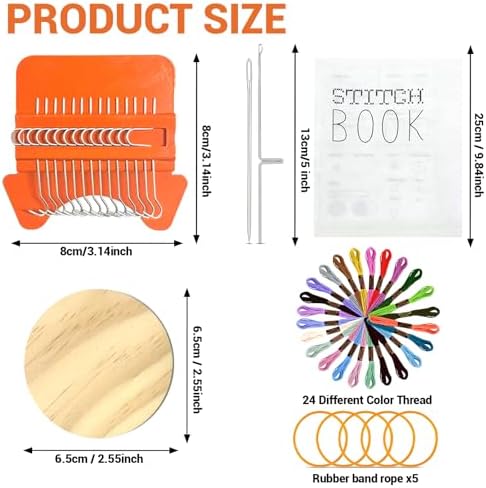 HyBaiS KnitPatch Darning Loom Kit,14 Hooks Visible Mending Tool