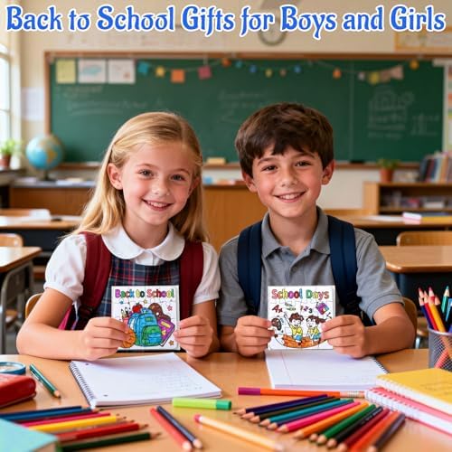 24 Sets Back to School Crafts for Kids Ages 4-8, DIY First Day of School Arts Kits Puzzle Book Glasses Apple Pencil, Christian Gifts for Classroom Activities, Party Favors, Coloring Game Bulk Supplies