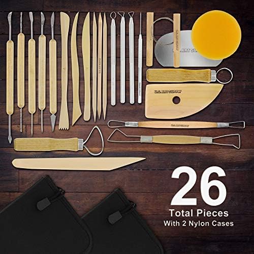 U.S. Art Supply Pottery & Clay Tools Sets (26-Piece) - 12 and 14-Piece Set