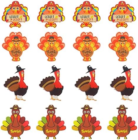 SUNNYCLUE 1 Box 16Pcs 4 Styles Thanksgiving Turkey Charms Fall Pumpkin Charm Bulk Pumpkin Chicken Holiday Food Harvest Cartoon Acrylic Charm for Jewelry Making Charms DIY Bracelet Necklace Crafts