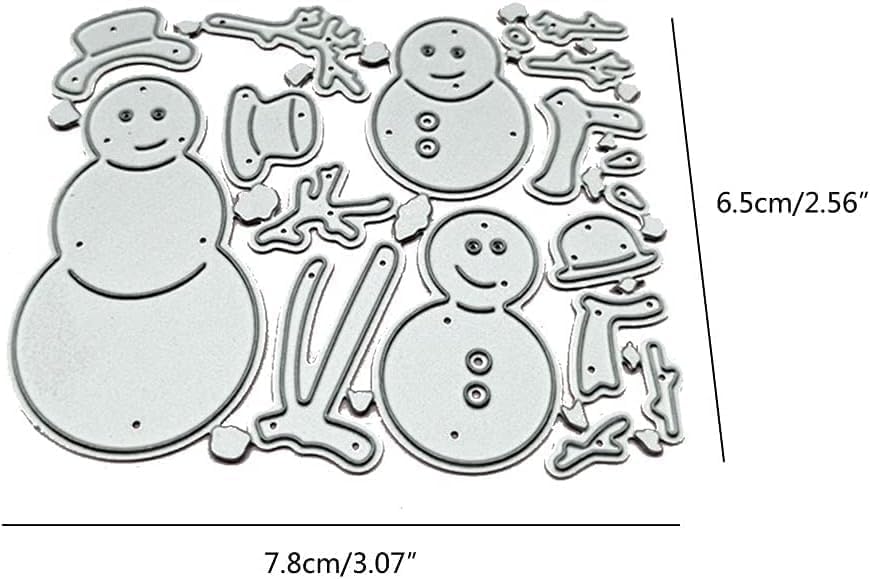 Silver Christmas Snowman Metal Cutting Dies Stencil DIY Scrapbooking Album Paper Card Template Mold Embossing Decoration Metal Cutting Dies for Card Making Deals, Die-Cutting and Embossing