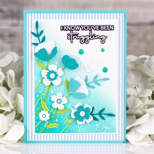 Scrapbooking Die-Cuts, Layer Frame Net Set Metal Cutting Dies for Card Making, Paper Craft Template, Background Embossing Stencils, DIY Album Décor (Flower Set A-6x9.8cm)