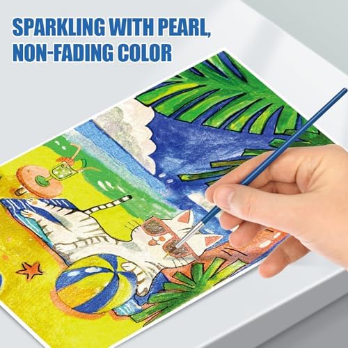 CraftyManor Mini Glitter Watercolor Paint Set, 20 Colors Shimmer Metallic Watercolour Painting Sets, Solid Pearl Water Color Paints for Adult, 1ml Trial Pack(Summer)