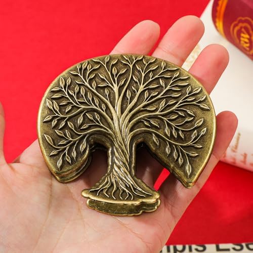 Vintage Plant Metal Bookmark Clips - Tree of Life/Tulip/Ginkgo Leaf Journal Clips, Traveler's Notebook Accessories, an Ideal Gift for Book Lovers and journaling Enthusiasts (Tree of Life Style A)