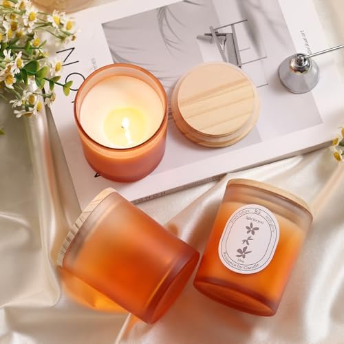 REISEN 12 Pcs 10oz Gradient Orange Candle Jars for Candle Making Kit