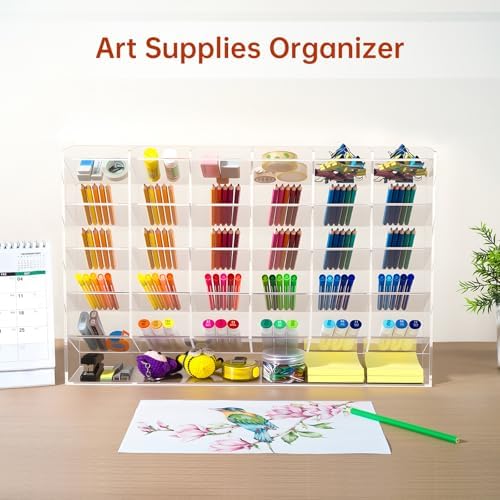 BEYGORM Acrylic Vertical Marker Organizer for 375 Markers, Desk Orgaizer