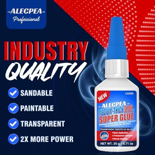 ALECPEA Medium-Thick CA Glue (500 CPS) 20g - Instant Bond Adhesive