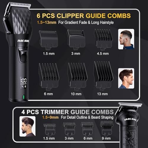 FADEKING® Hair Clippers for Men, Cordless Barber Clipper & Trimmer Set