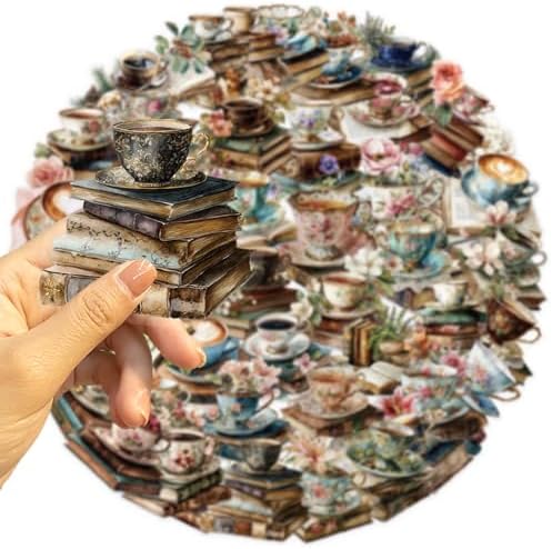 50Pcs Coffee Vintage PET Stickers Pack
