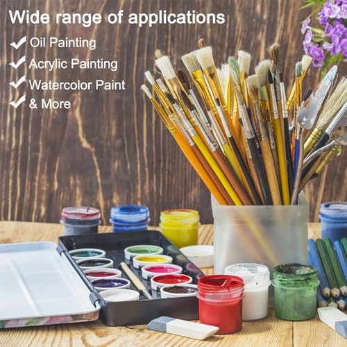 PATIKIL Stretched Canvas, 4 Pcs 24" x 18" Rectangle Canvas for Painting Blank Primed Canvas Cotton Canvas Panels for Acrylics Oil Watercolor Paints, White